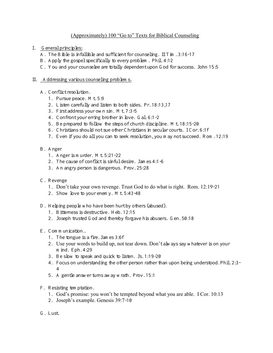 First page of Verses for Biblical Counseling