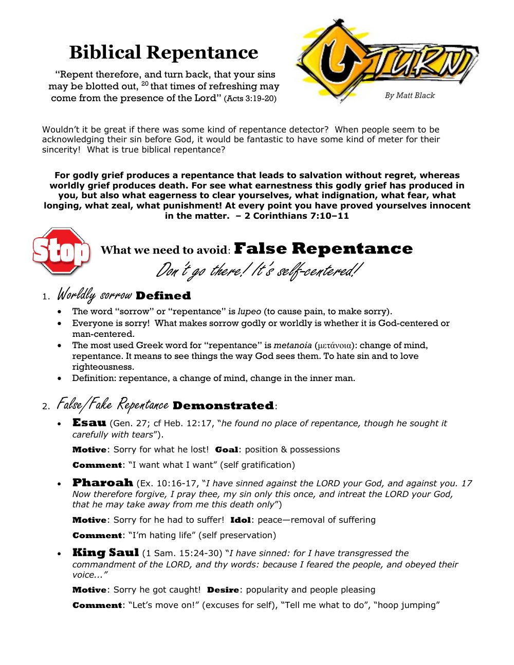 First page of Biblical Repentance