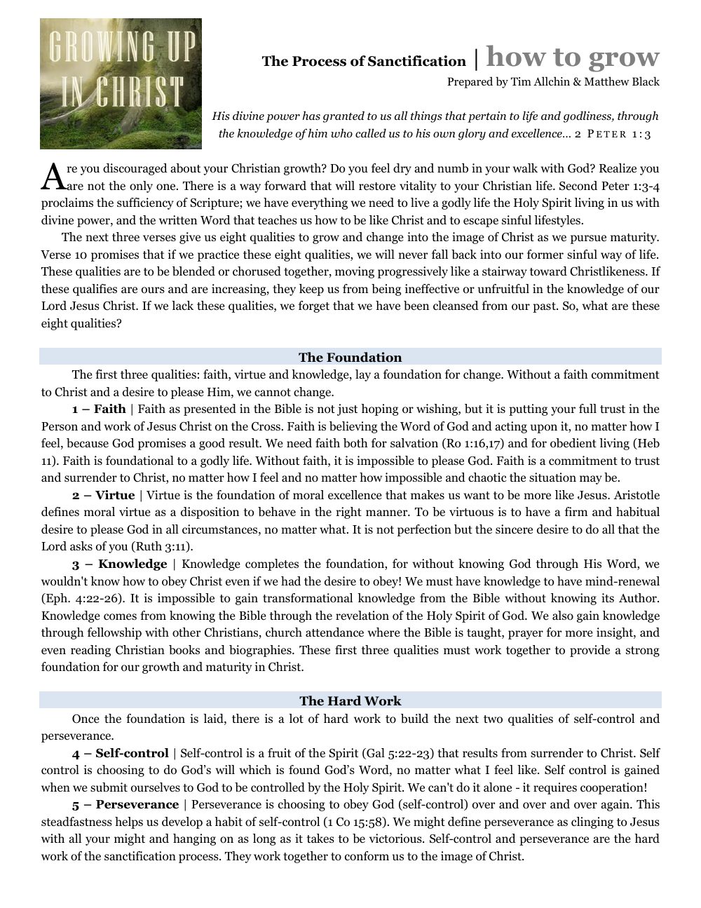 First page of The Process of Sanctification