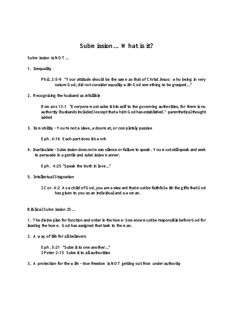 First page of Biblical Submission