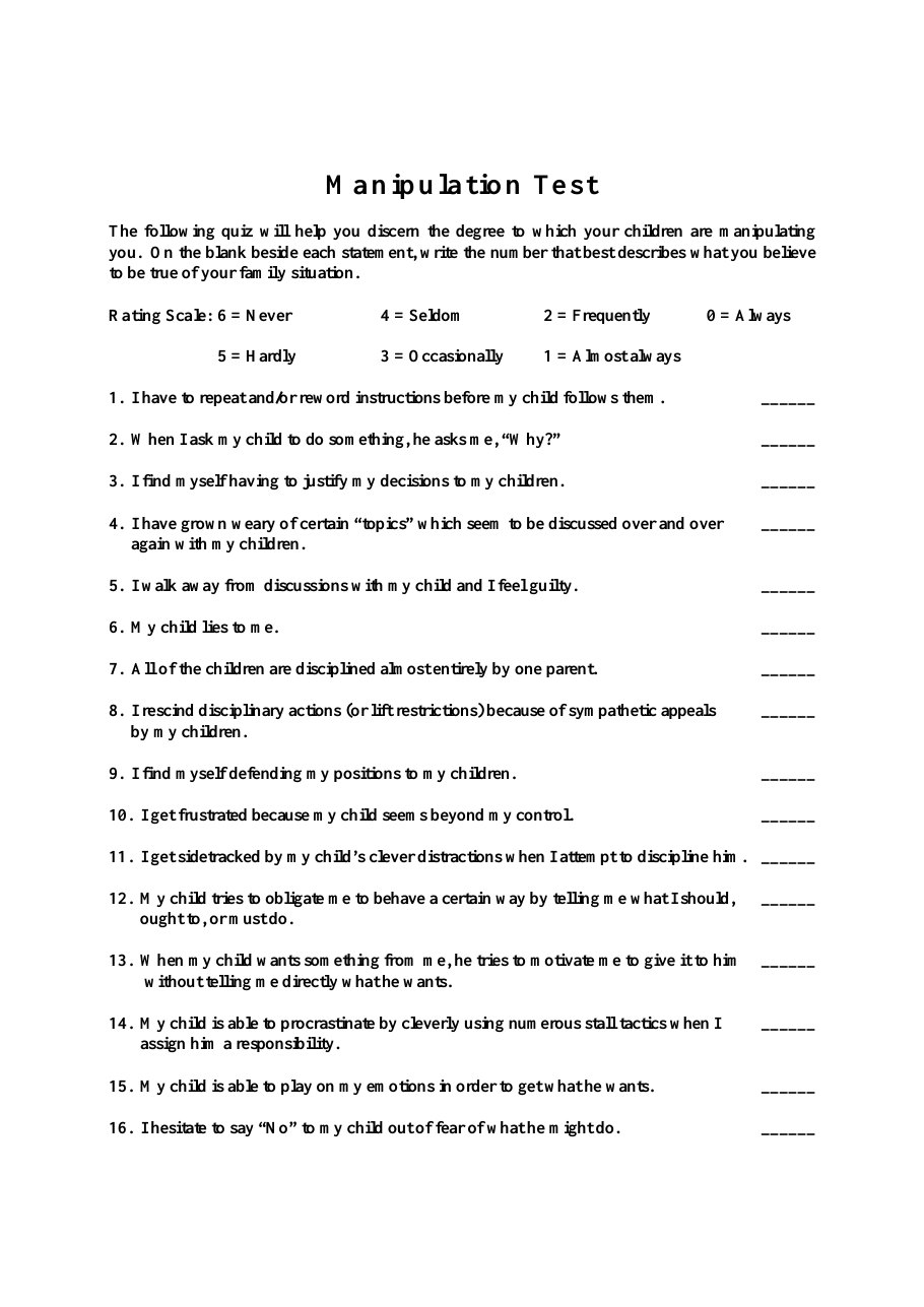 First page of Child Manipulation