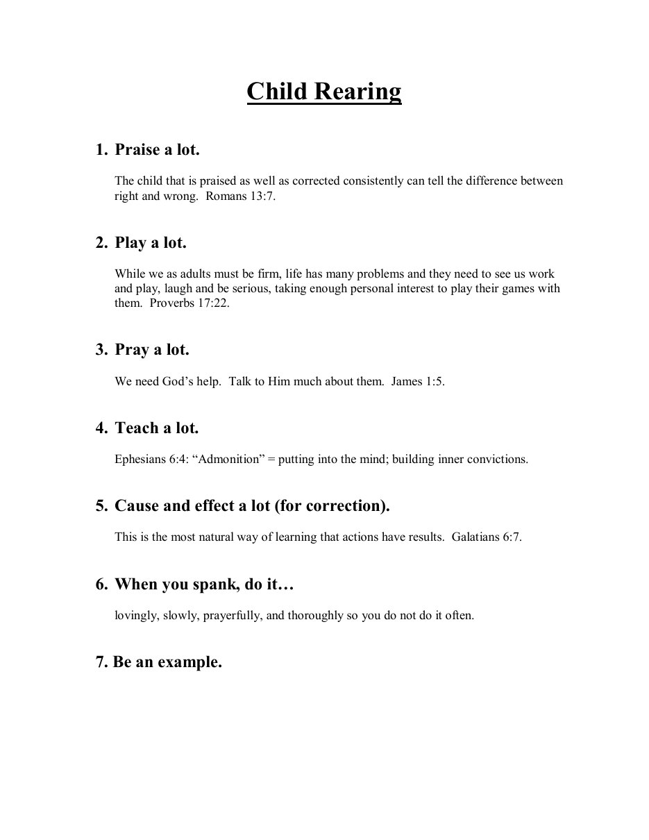 First page of Child Rearing
