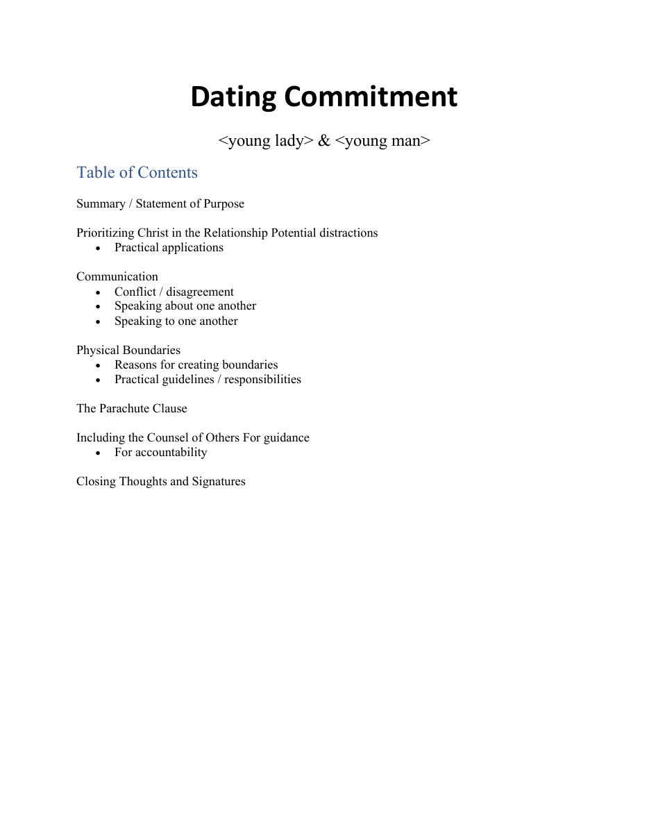 First page of Dating Commitment Example