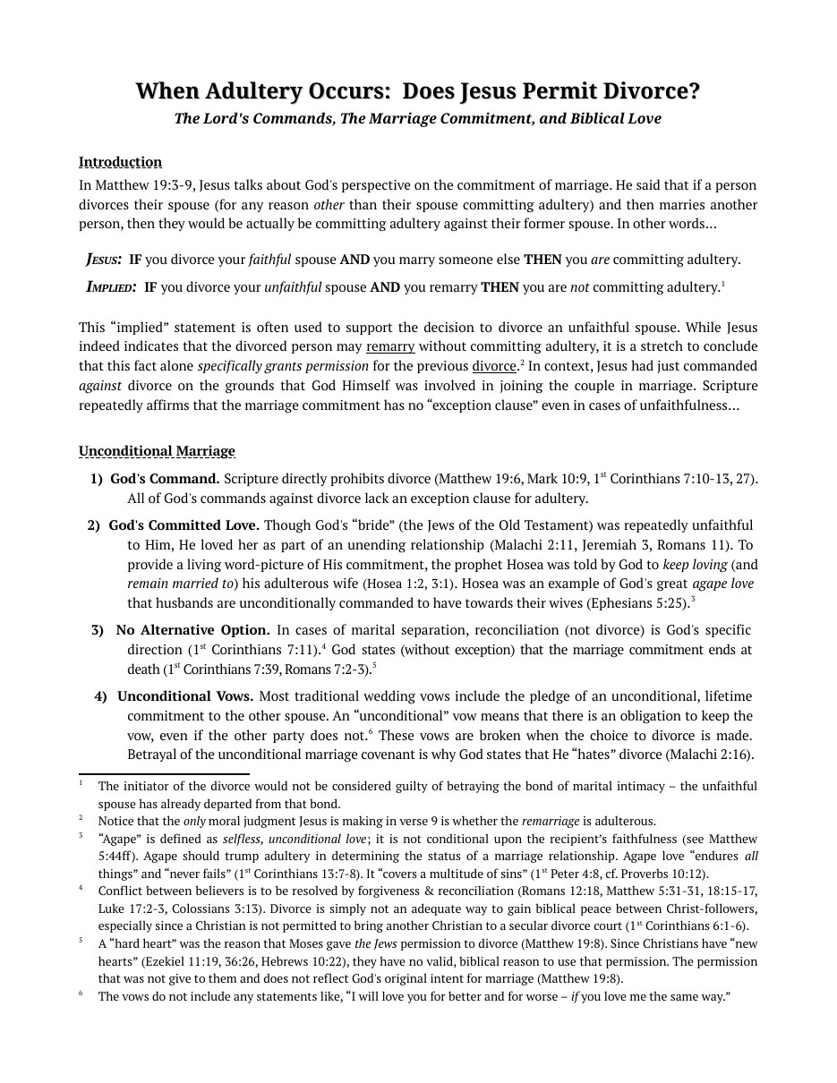 First page of Divorce and Unfaithfulness