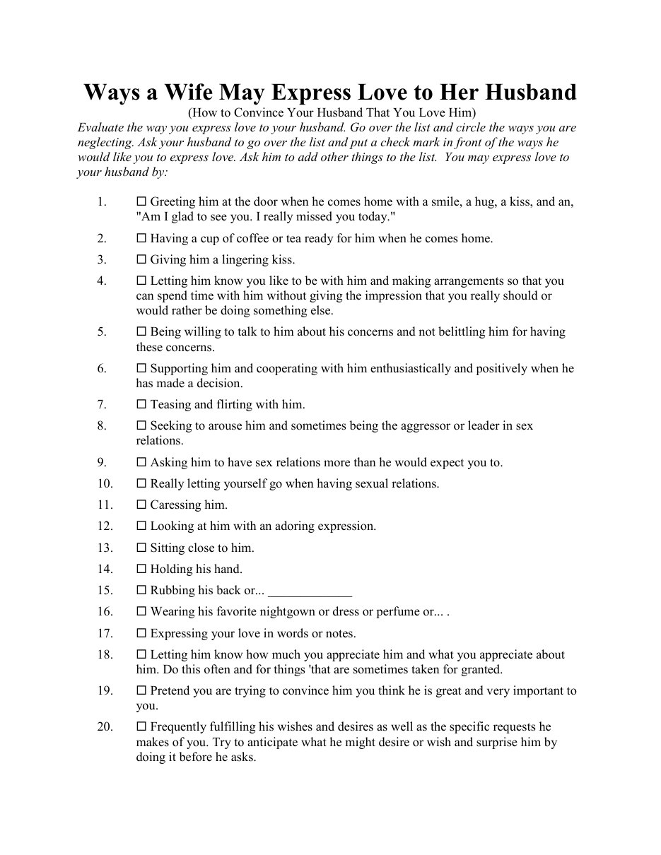 First page of Expressing Love as Husband and Wife