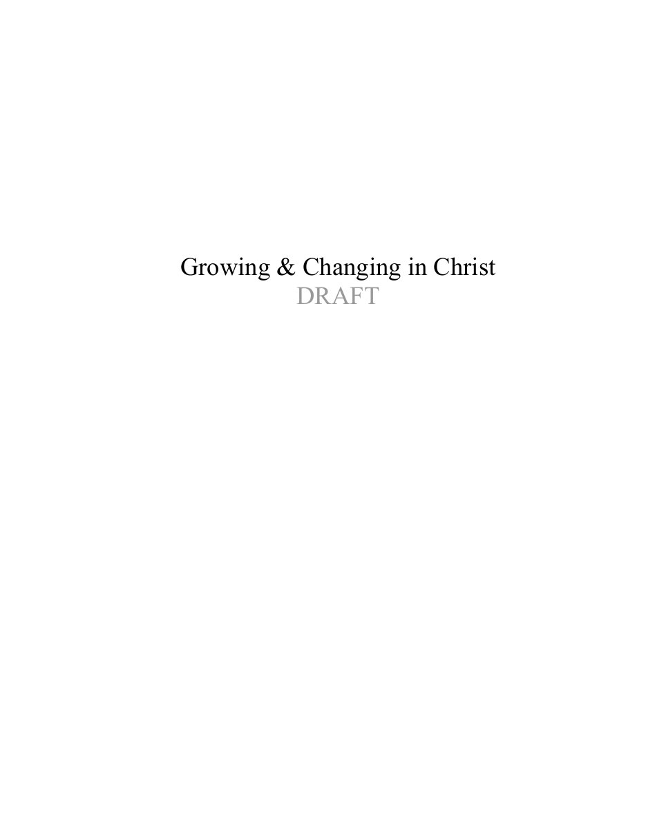 First page of Growing and Changing in Christ