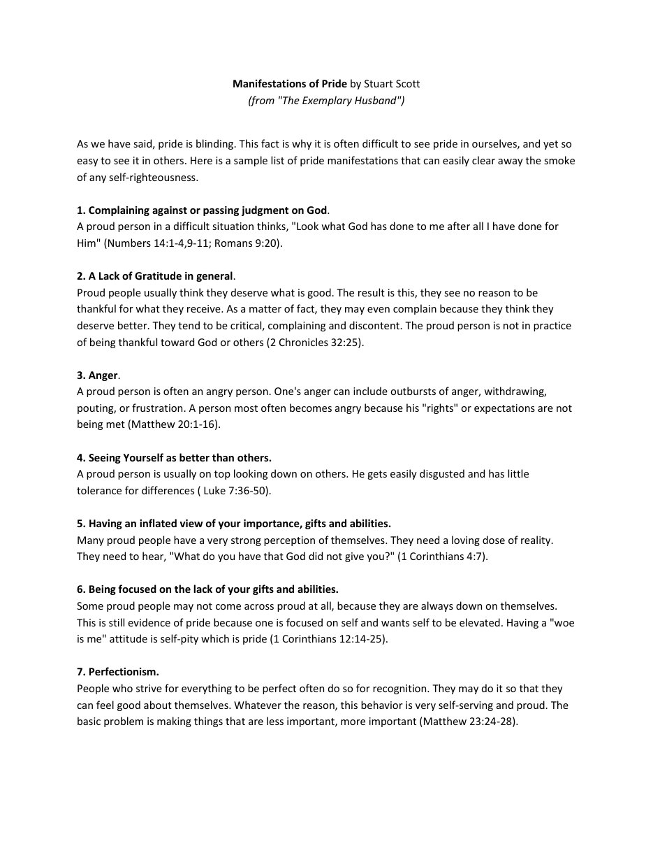 First page of Manifestations of Pride