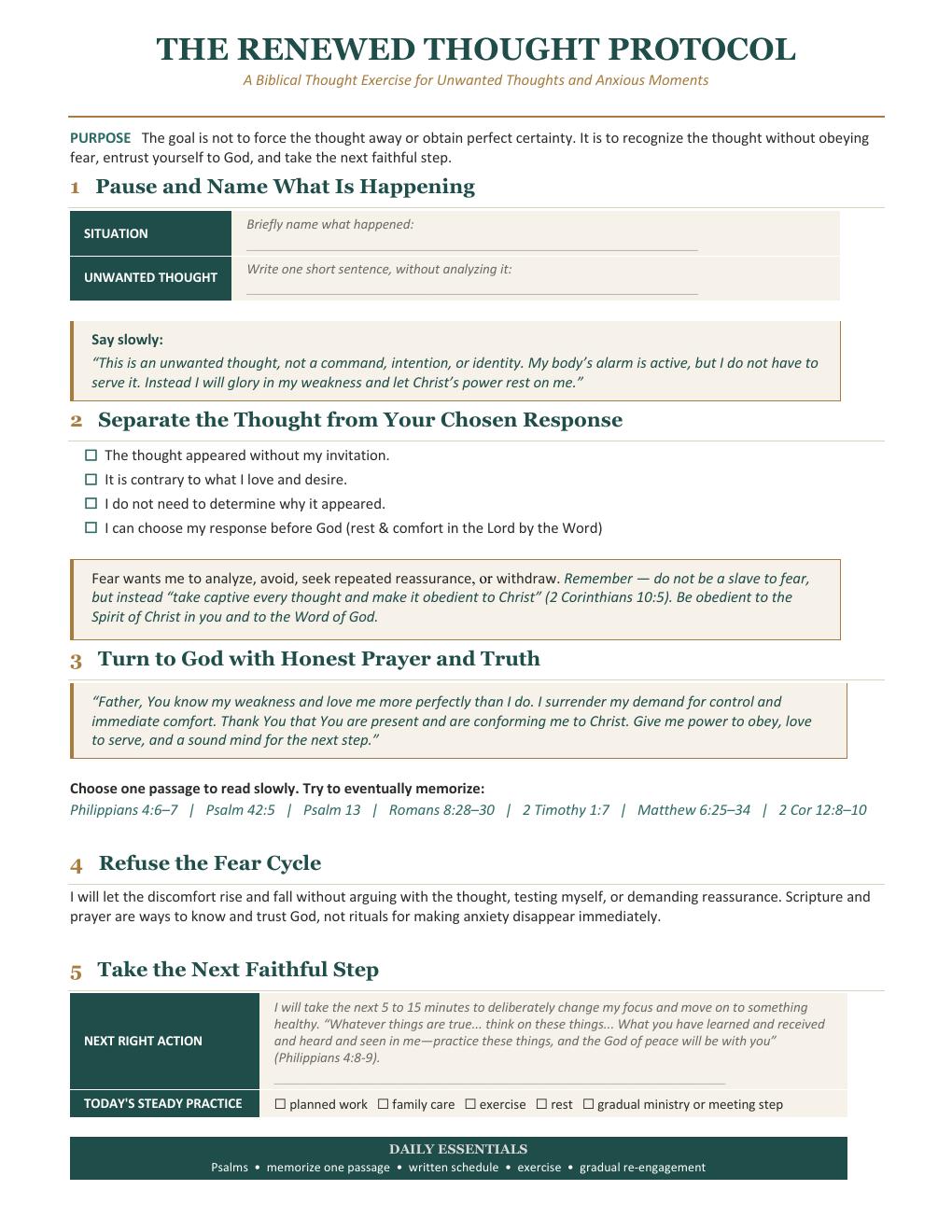 First page of The Renewed Thought Protocol