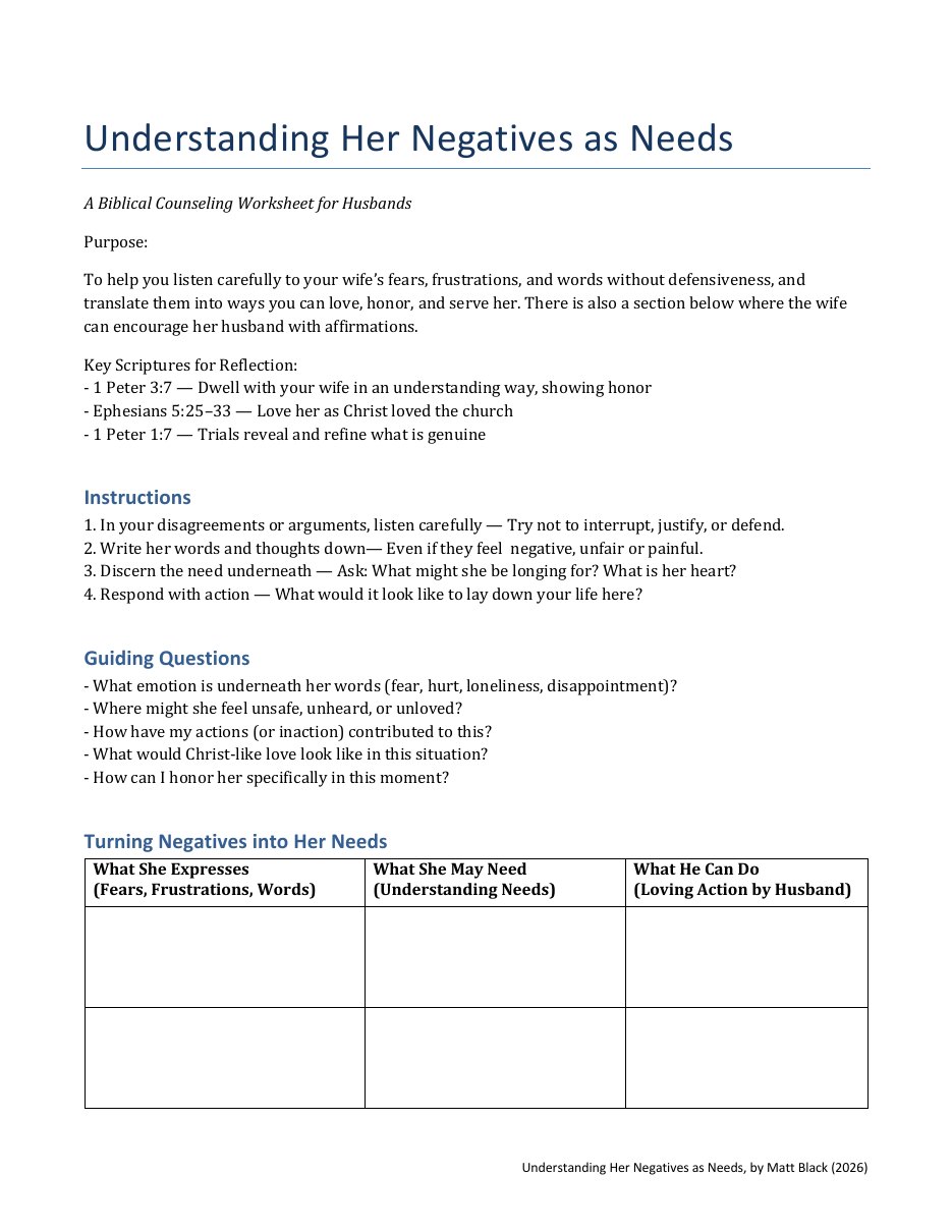 First page of Understanding Her Negatives as Needs