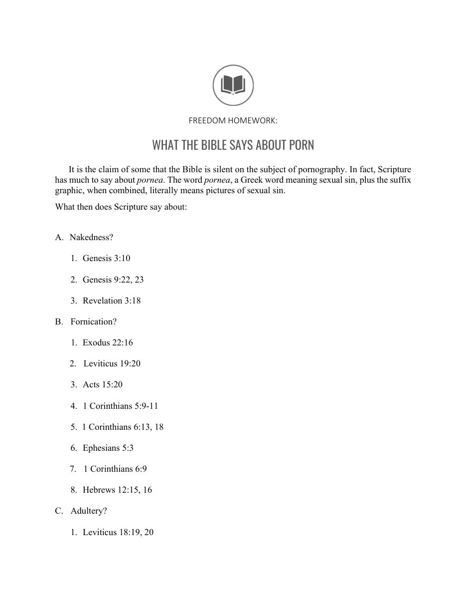 First page of What the Bible Says About Pornography