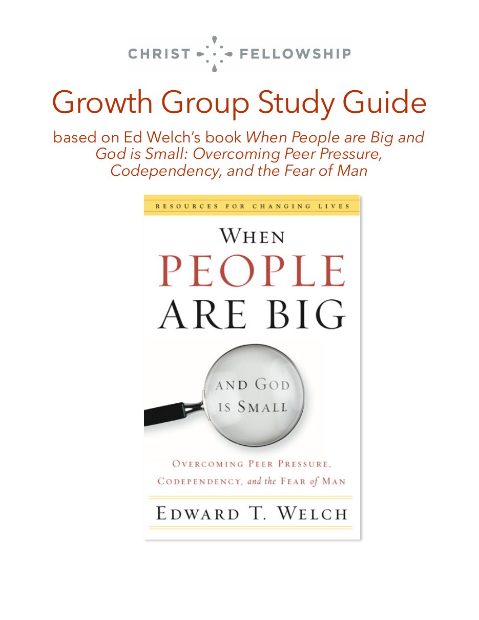First page of When People Are Big and God Is Small: Study Guide