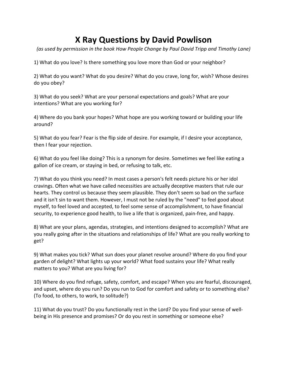 First page of X-Ray Questions